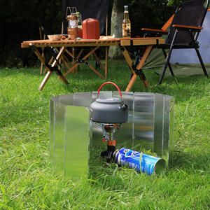 Parabrisas para Estufa de Camping, Portátil, Plegable, de Aleación de Aluminio, 14 Piezas, Placa Concentradora de Calor a Prueba de Viento - Product Image 1