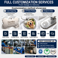 Collier personnalisé en métal pour chien avec silencieux en silicone, protection en caoutchouc, étiquettes d'identification gravées en acier inoxydable, chaîne à billes, vente en gros en vrac