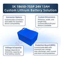 Batterie au lithium rechargeable 18650 24V 13AH pour stockage d'énergie solaire, fauteuil roulant, instrument médical, lit électrique