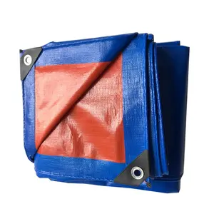 MILLION jiangsu thin pe 160gam blue and orange 24x30 heavy duty woven polyethylene tarpaulin carport poly tarp material sheet