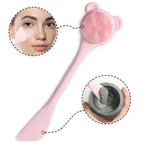 Gute Qualität Niedliche Form Soft Beauty Tool Zwei Seiten Verwenden Sie Gesichts reinigung und Maske Silikon Double Ended Facial Brush