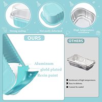 50 Pcs Mini Moules À Gâteau Avec Couvercles 6.8 oz Rectangle Feuille D'aluminium Moules À Gâteau Jetable Conteneurs À Gâteau Avec Couvercles