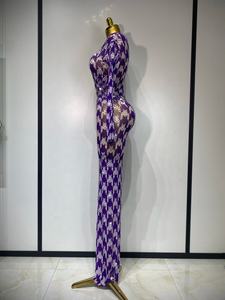 Vestido de malla transparente con pedrería para mujer, elástico, brillante, para actuaciones de baile, discoteca, fiesta, disfraz de escenario - Product Image 5