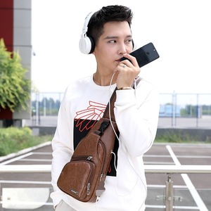 Nuova Borsa a Tracolla da Uomo Stile Coreano con Ricarica Borsa Monospalla da Esterno in Pelle PU Ventiquattrore Borsa a Spalla di Qualità Personalizzata - Product Image 2