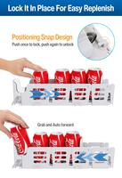 Système de poussoir d'étagère détachable personnalisé à défilement lent, plateau de présentation modulaire pour boissons, installation facile pour magasin