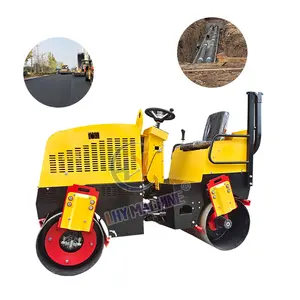 Mini Vibratory Weight Of Concrete Price Double Drum Asphalt 1 Ton Asphalt Road Roller Compactor Machine For Sale