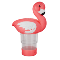Flotteur distributeur de chlore pour piscine en forme de flamant rose, en plastique vinyle, pour piscine et spa, à libération réglable
