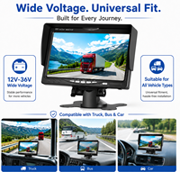 Monitor LCD IPS Portátil Comercial de 7 Pulgadas para Vehículos, con Entrada VGA y AV, Pantalla HD para Cámara de Reversa de Camiones, Sistema CCTV