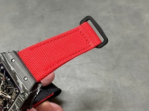 Reloj Mecánico de Pulsera para Hombre, Diseño Tonneau, Correa de Nailon Roja, Deportivo, de Lujo, Ultrafino, Resistente al Agua - Product Image 6