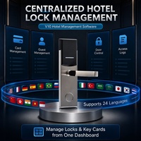 Serrure de porte d'hôtel RFID en alliage de zinc avec logiciel de gestion gratuit, système électronique intelligent pour portes en bois, chambres d'hôtes et appartements