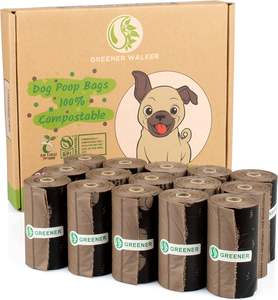 Vente en gros d'usine, sacs à excréments pour chien personnalisés, 100% biodégradables et compostables - Product Image 1