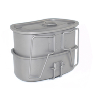 Kit de cuisine de camping en titane ultraléger, boîte à lunch de 750 ml + tasse de 400 ml, ensemble de casseroles