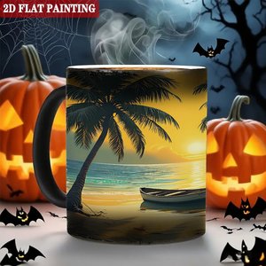 Mug en céramique noir givré 11oz, tasse à changement de couleur pour liquides chauds, cadeau original - Product Image 6
