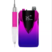 Fou! 2022 brillant dégradé couleur électrique Portable sans brosse perceuse à ongles polisseuse 35000 tr/min pour perceuse à ongles Rechargeable