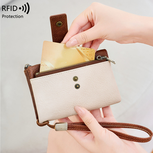 RFID blocco borsa pochette da <span class=keywords><strong>donna</strong></span>, multifunzione a tripla piega porta carte di credito, Retro Fashion borsellino corto - Product Image 3