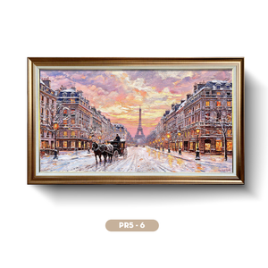 ภาพวาดสีน้ำมันหอไอเฟล ศิลปะตกแต่งผนังสไตล์ยุโรป ขายส่งจากเวียดนาม บริการ OEM ODM รุ่น PR5-6 - Product Image 1