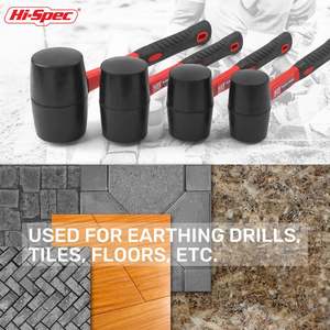 Palu palu karet hitam kelas DIY 16oz dengan pegangan serat kaca untuk penggunaan ahli mesin OEM dapat disesuaikan - Product Image 4