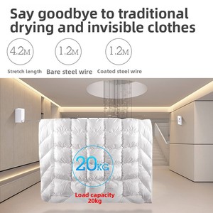 Corde à linge en métal invisible pour seuil de <span class=keywords><strong>fenêtre</strong></span> en acier inoxydable rétractable pour extérieur et intérieur pour balcon et séchage - Product Image 2