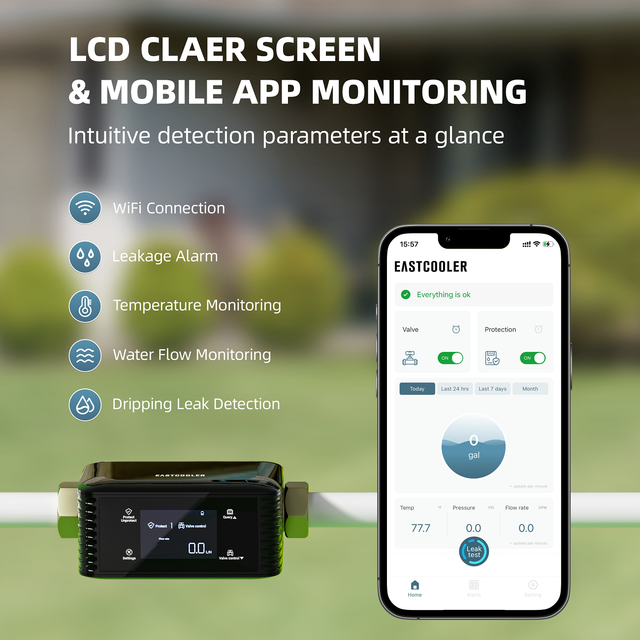 Smart Whole House Electric App-Controlled Auto Shut-Off Valve ABS Plastic Water Leak Detection Sensor Household Smart Water
