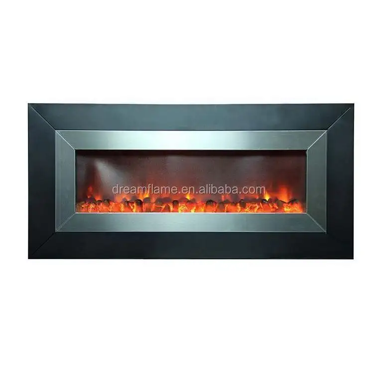 Fireplace Tv Stand Corten Steel For Sale Promotional Stove Wooden Top Selling Double Sided See Through Electric Wall Fireplace