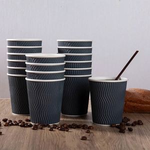 Eco Friendly Compostable <b>Double</b> <b>Wall</b> 8-24Oz Paper <b>Cups</b> With Black Lids for Takeaway <b>Coffee</b> Wine & Tequila - Product Image 2