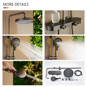 Système de douche pluie de luxe en laiton avec mitigeur bain-douche à poignée unique et design encastré au plafond - Product Image 5