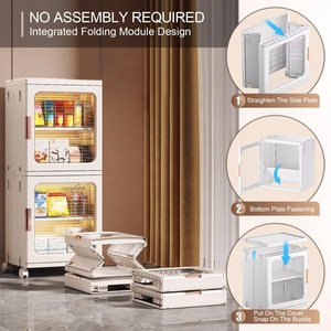 Récipient en plastique pliable, blanc moderne, pour <span class=keywords><strong>rangement</strong></span> mobile, armoire à chaussures étroite, organisateur de placard avec 4 roues en caoutchouc - Product Image 5