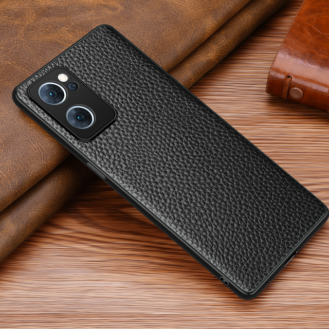 Luxury Slim 100% Real Leather Phone Cover case for OPPO Reno 7 TPU case