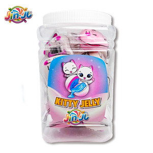 Fabricant de bonbons en Chine, baril de gelée de bonbons contenu de jus de fruits 50% dessin animé <span class=keywords><strong>chaton</strong></span> popping Fudge saveur de fraise Halal - Product Image 3