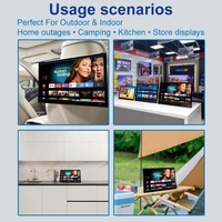 Smart TV à écran LED 12V rechargeable 14 15.6 16 17.3 18 20 pouces pour l'extérieur, portable Android HD FHD, vente en gros