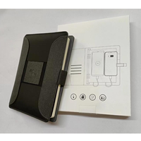 Batterie externe portable haut de gamme 8000 mAh avec charge sans fil, câbles intégrés pour téléphone, emplacements pour cartes et support pour stylo, type C