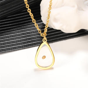 Collier ovale tendance en acier inoxydable plaqué or véritable avec graines de moutarde, bijou personnalisé d'encouragement et de foi, résistant au ternissement - Product Image 1
