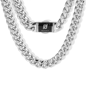 Nuoya Jewelry <span class=keywords><strong>collana</strong></span> placcata in oro gioielli <span class=keywords><strong>collana</strong></span> con catene da <span class=keywords><strong>uomo</strong></span> personalizzate in oro 18 carati <span class=keywords><strong>catena</strong></span> cubana in acciaio inossidabile per <span class=keywords><strong>uomo</strong></span> - Product Image 3