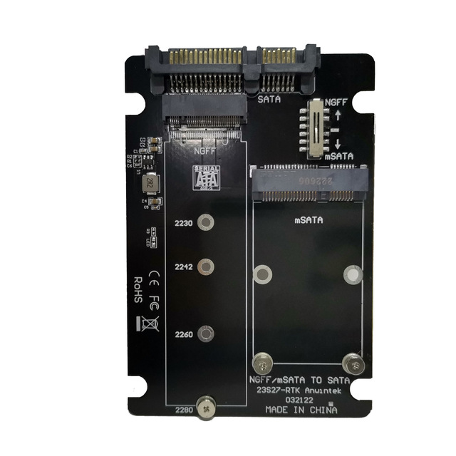 Solid state hard drive adapter mSATA M.2 to SATA III dual interface universal SSD hard drive adapter card