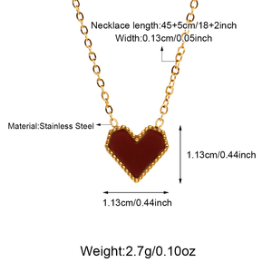 Collares con colgante de corazón de acero inoxidable romántico, regalo de joyería para el Día de San Valentín, aniversario, cumpleaños - Product Image 5