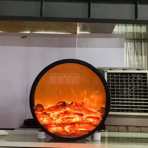 Sıcak satış özelleştirilmiş yüksek kaliteli dekoratif yuvarlak takılı Led elektrikli şömine