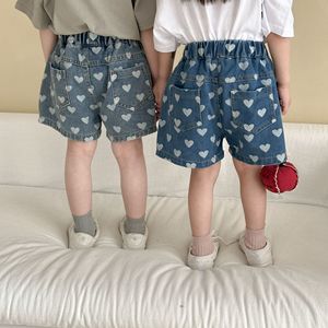 Pantalones Cortos Vaqueros de Verano 2026 para Niñas, con Estampado de Corazones, para Niñas y Niños, Atuendo de Verano, Pantalones Cortos Casuales Holgados para Bebés - Product Image 2