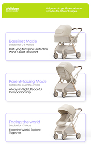 Poussette bébé légère de poche certifiée REACH CE <span class=keywords><strong>EN</strong></span>, poignée réglable, 0-3 ans, voyages, Q7, roues 3D <span class=keywords><strong>en</strong></span> EVA/caoutchouc - Product Image 2
