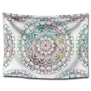 Tapiz de <span class=keywords><strong>Mandala</strong></span> para colgar en la pared, tapiz personalizado de tela para pared de habitación Bohemia, decoración psicodélica Hippie, manta para playa de arena - Product Image 3