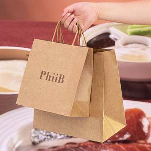 Sacs en papier kraft personnalisés, écologiques, biodégradables, pour la livraison de nourriture rapide à emporter, emballages pour restaurants, sacs à emporter - Product Image 5