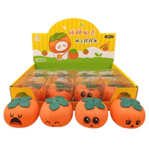 Jouet Squishy Kawaii en forme de Kaki Souriant, Fruits Mignons à Presser, Jouet Anti-Stress, Mangue Pêche Douce, Cadeau pour Fille - Product Image 1