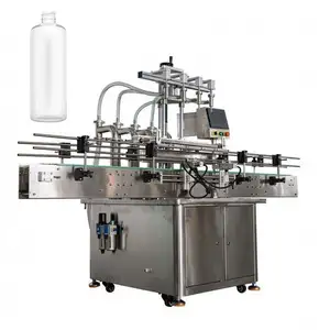Hot sale desktop 4 nozzle oil packing capping machine bottle liquid filling machine for beverage juice milk