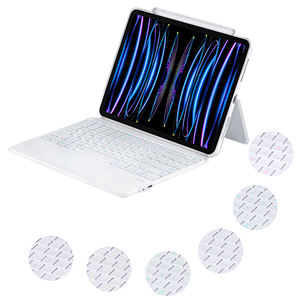 ใหม่ที่ครอบคีย์บอร์ดไร้สาย IR สำหรับ <span class=keywords><strong>iPad</strong></span> <span class=keywords><strong>Pro</strong></span> 11 "<span class=keywords><strong>iPad</strong></span> Air5/Air4 10.9" 7-RGB USB-C backlit SCISSOR TPU สีสันสดใส - Product Image 1