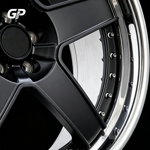 Pour BMW M3 M4 Benz AMG Tesla <span class=keywords><strong>Model</strong></span> 3 <span class=keywords><strong>Y</strong></span> Jantes forgées 2 pièces noir mat poli à 5 branches 6061-T6 17-24 pouces 5x112 5x120 - Product Image 4