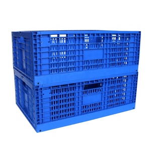 Heavy duty agricultural supermarket fruit food storage delivery logistic nestable plastic foldable collapsible mesh crates