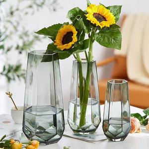 Jarrón de Vidrio de Diseño Nórdico Moderno, Adorno Geométrico Recto para Cultivo de Agua, Exhibición de Rosas, Cocina, Sala de Estar - Product Image 2