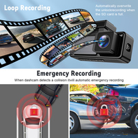 Caméra embarquée de voiture mini DVR avec écran IPS 4K+1K, enregistrement routier en boîte noire, double objectif avant et arrière, GPS