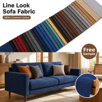 Tissu d'ameublement pour canapé en faux lin 100 % polyester, tissé, teint uni, résistant aux déchirures, poids moyen, le plus vendu