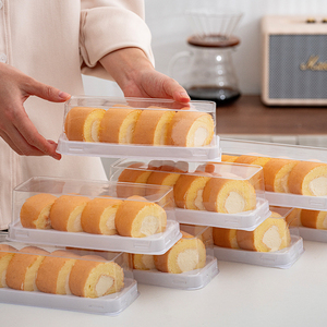 Nhựa trong suốt bánh bao bì hộp khăn cuộn Swiss CuộN nướng bánh ngọt món tráng miệng Container hình chữ nhật Bánh hộp - Product Image 4