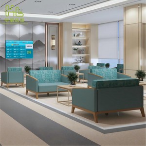 Canapé d'attente moderne en cuir PU avec pieds en bois de frêne massif, chaise de réception médicale facile à nettoyer, mobilier pour espaces publics - Product Image 4